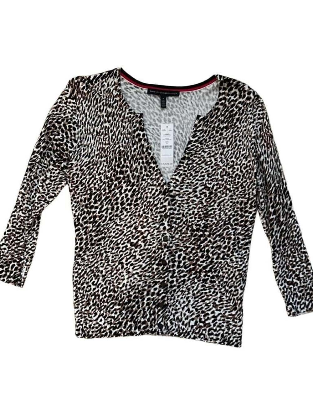 White House Black Market Leopard Printed Cardigan Size S NWT